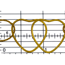 Load image into Gallery viewer, 14kt Gold Filled 19.6mm Width by 28.5mm Length Smooth Double Heart Link connected to Ten of 13.0mm Width / Length Twisted Circle Links, Heart Chain, Fancy Chain. Price per: 1 Foot.
