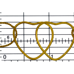 14kt Gold Filled 19.6mm Width by 28.5mm Length Smooth Double Heart Link connected to Ten of 13.0mm Width / Length Twisted Circle Links, Heart Chain, Fancy Chain. Price per: 1 Foot.