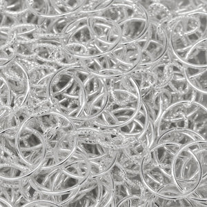 Sterling Silver of 11.1mm Width by 17.3mm Length Smooth Figure 8 Link Followed by Three of 4.3mm Width by 6.7mm Length Textured Oval Links, Figure 8 Chain. Price per: 1 Foot.