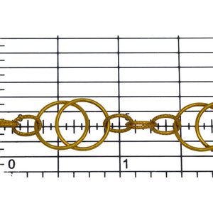 14kt Gold Filled 11.1mm Width by 17.3mm Length Smooth Figure 8 Link Followed by Three of 4.3mm Width by 6.7mm Length Textured Oval Links, Figure 8 Chain. Price per: 1 Foot.