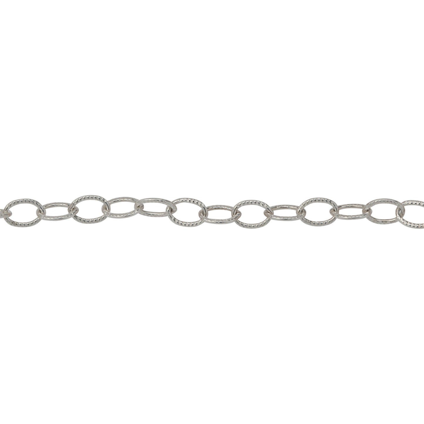 Chain by Foot. Sterling Silver 2.7mm width by 4.0mm length, Twisted Cable Chain. Price per: 1 Foot.