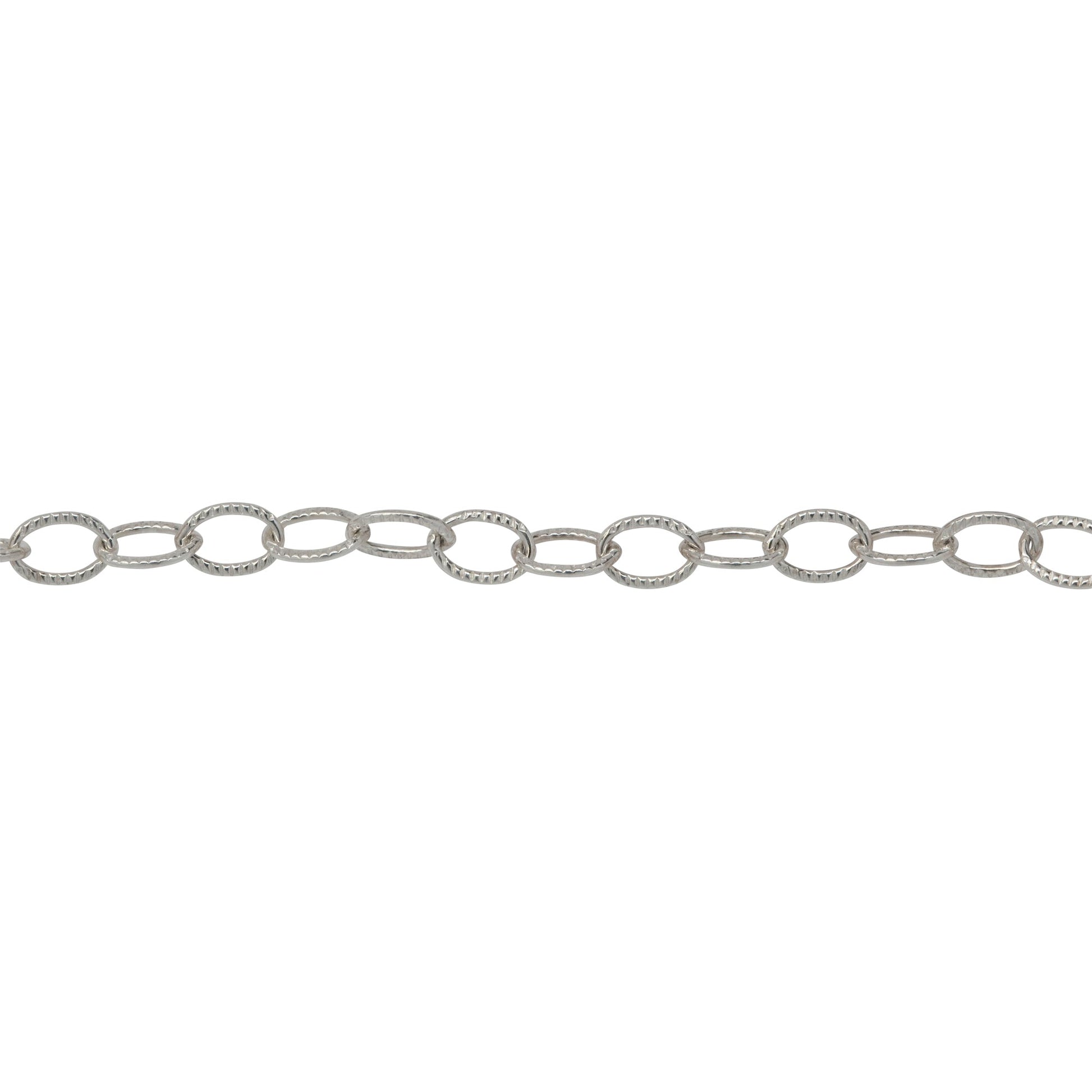 Chain by Foot. Sterling Silver 2.7mm width by 4.0mm length, Twisted Cable Chain. Price per: 1 Foot.