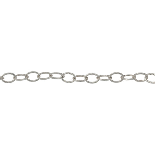 Chain by Foot. Sterling Silver 2.7mm width by 4.0mm length, Twisted Cable Chain. Price per: 1 Foot.