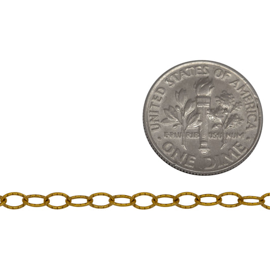 14kt Gold Filled 2.7mm width by 4.0mm length, Twisted Cable Chain. Price per: 1 Foot.