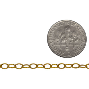 14kt Gold Filled 2.7mm width by 4.0mm length, Twisted Cable Chain. Price per: 1 Foot.