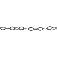 Load image into Gallery viewer, Chain by Foot. Sterling Silver Oxidized 2.7mm width by 4.0mm length, Twisted Cable Chain. Price per: 1 Foot.
