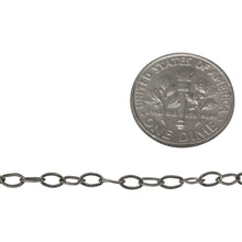 Load image into Gallery viewer, Sterling Silver Oxidized 2.7mm width by 4.0mm length, Twisted Cable Chain. Price per: 1 Foot.
