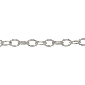 Chain by Foot. Sterling Silver 3.7mm Width by 5.6mm Length, Corrugated Cable Chain. Price per: 1 Foot.