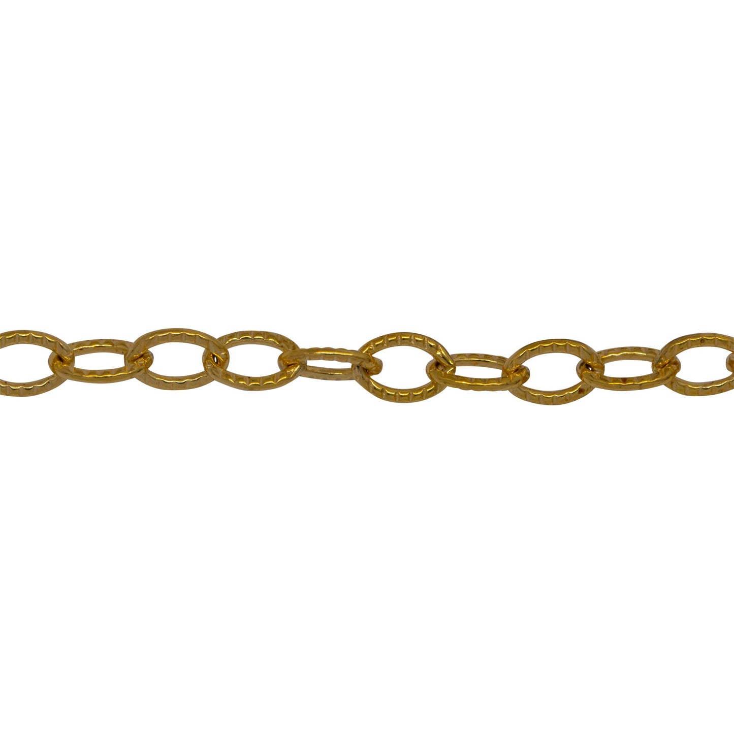 Chain by Foot. 14kt Gold Filled 3.7mm Width by 5.6mm Length, Corrugated Cable Chain. Price per: 1 Foot.