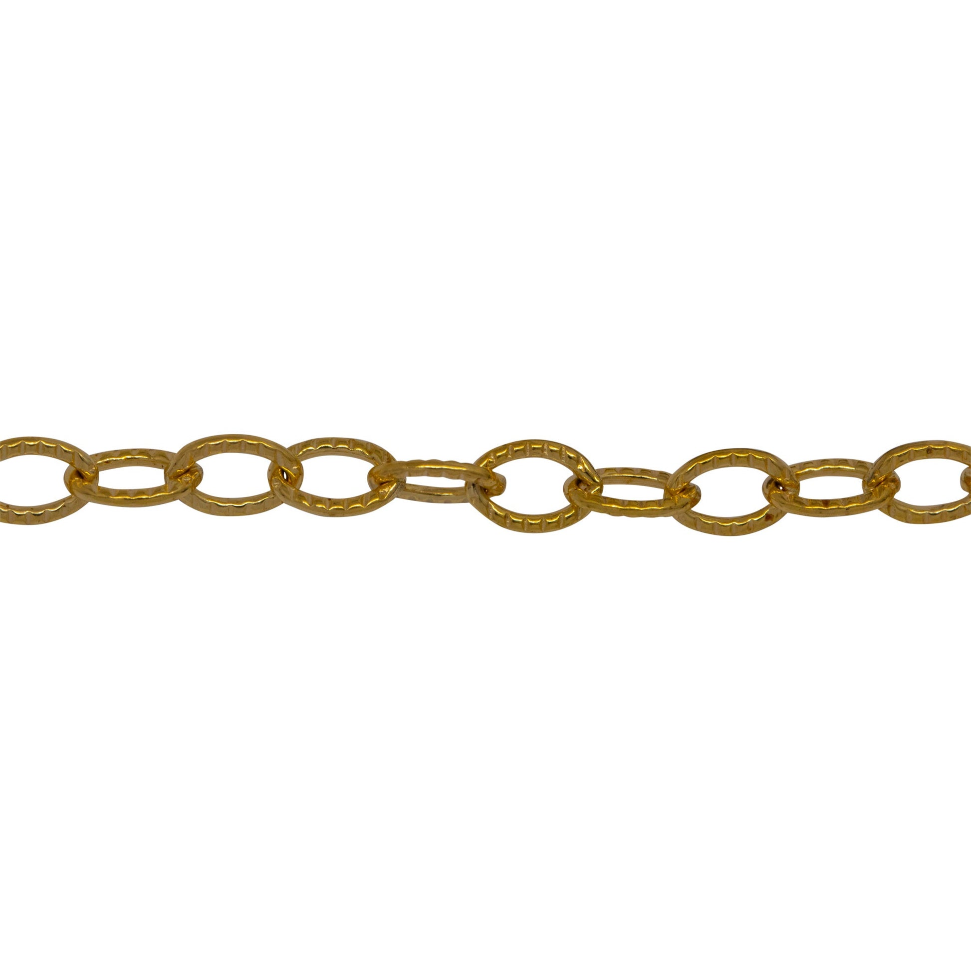 Chain by Foot. 14kt Gold Filled 3.7mm Width by 5.6mm Length, Corrugated Cable Chain. Price per: 1 Foot.