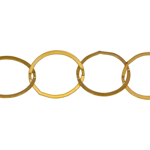 Chain by Foot. 14kt Gold Filled 17.5mm Width / Length, Flat Circle Chain. Price per: 1 Foot.