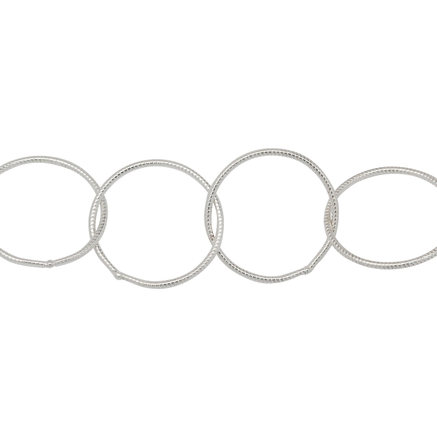Chain by Foot. Sterling Silver 17.0mm Width / Length, Twisted Circle Chain. Price per: 1 Foot.