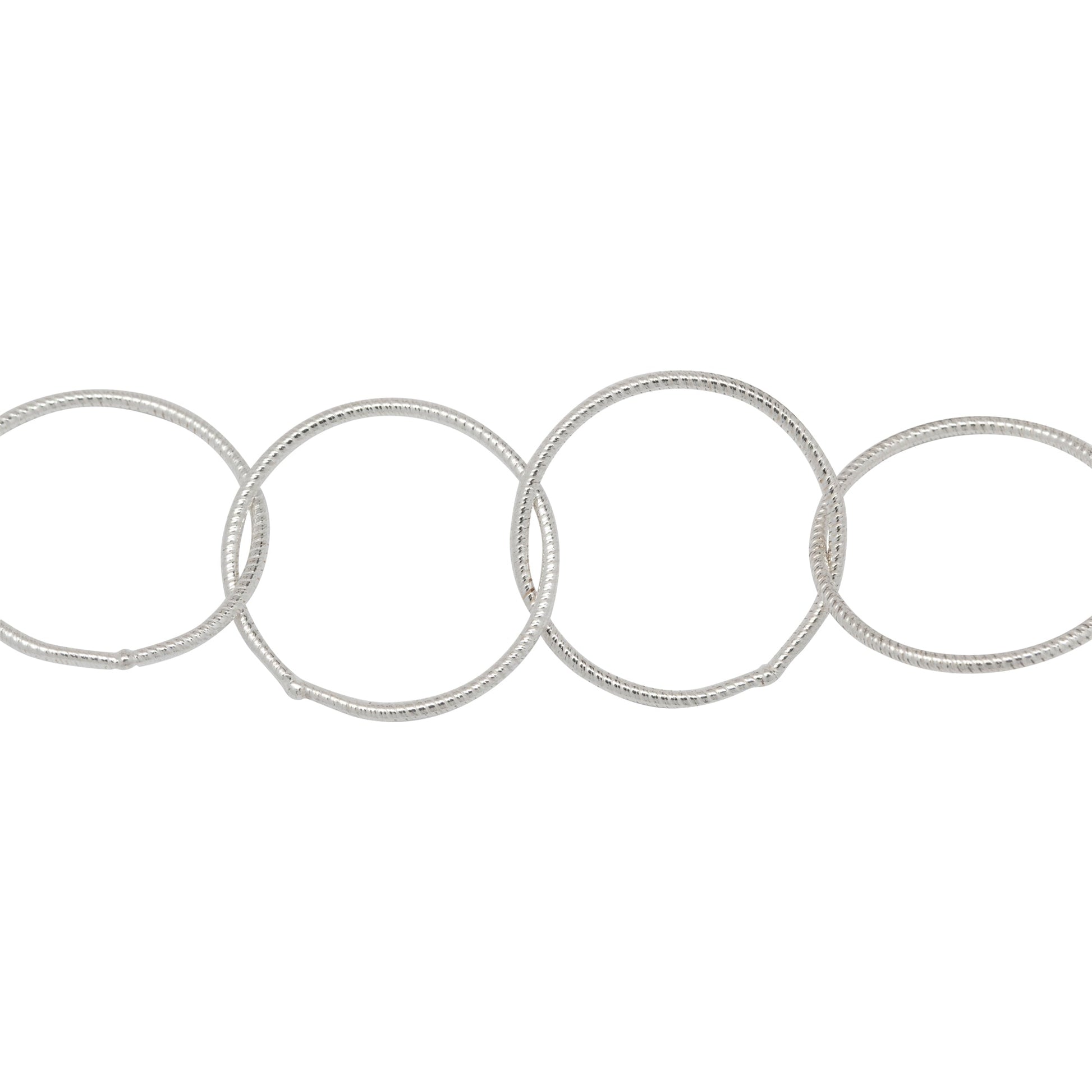 Chain by Foot. Sterling Silver 17.0mm Width / Length, Twisted Circle Chain. Price per: 1 Foot.