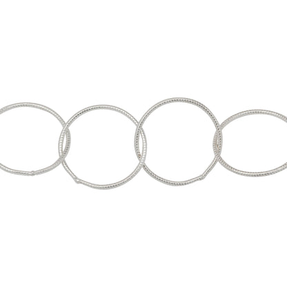 Chain by Foot. Sterling Silver 17.0mm Width / Length, Twisted Circle Chain. Price per: 1 Foot.