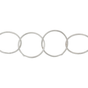 Chain by Foot. Sterling Silver 17.0mm Width / Length, Twisted Circle Chain. Price per: 1 Foot.