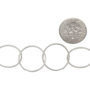 Sterling Silver 17.0mm Width / Length, Twisted Circle Chain. Price per: 1 Foot.