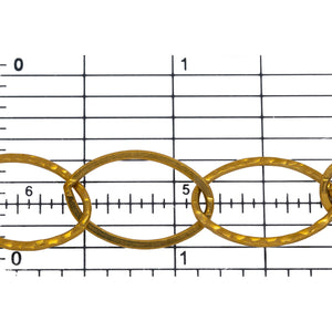 14kt Gold Filled 14.0mm Width by 21.0mm Length, Round and Hammered Wire Oval Links Cable Chain. Price per: 1 Foot.