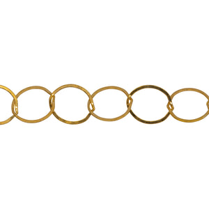 Chain by Foot. 14kt Gold Filled 9.5mm Width / Length, Flat Circle Chain. Price per: 1 Foot.