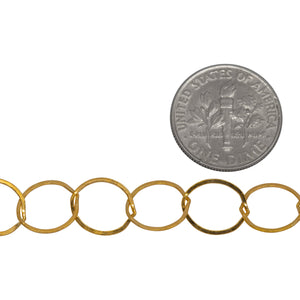 14kt Gold Filled 9.5mm Width / Length, Flat Circle Chain. Price per: 1 Foot.