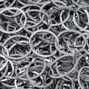 Sterling Silver Black Diamond Finish 9.5mm Width / Length, Flat Circle Chain. Price per: 1 Foot.