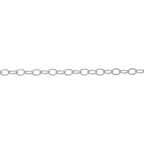 Chain by Foot. Sterling Silver 2.8mm Width by 4.0mm Length, Smooth Cable Chain. Price per: 1 Foot.