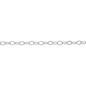 Chain by Foot. Sterling Silver 2.8mm Width by 4.0mm Length, Smooth Cable Chain. Price per: 1 Foot.