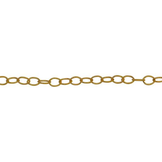 Chain by Foot. 14kt Gold Filled 2.8mm Width by 4.0mm Length, Smooth Cable Chain. Price per: 1 Foot.