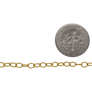 14kt Gold Filled 2.8mm Width by 4.0mm Length, Smooth Cable Chain. Price per: 1 Foot.