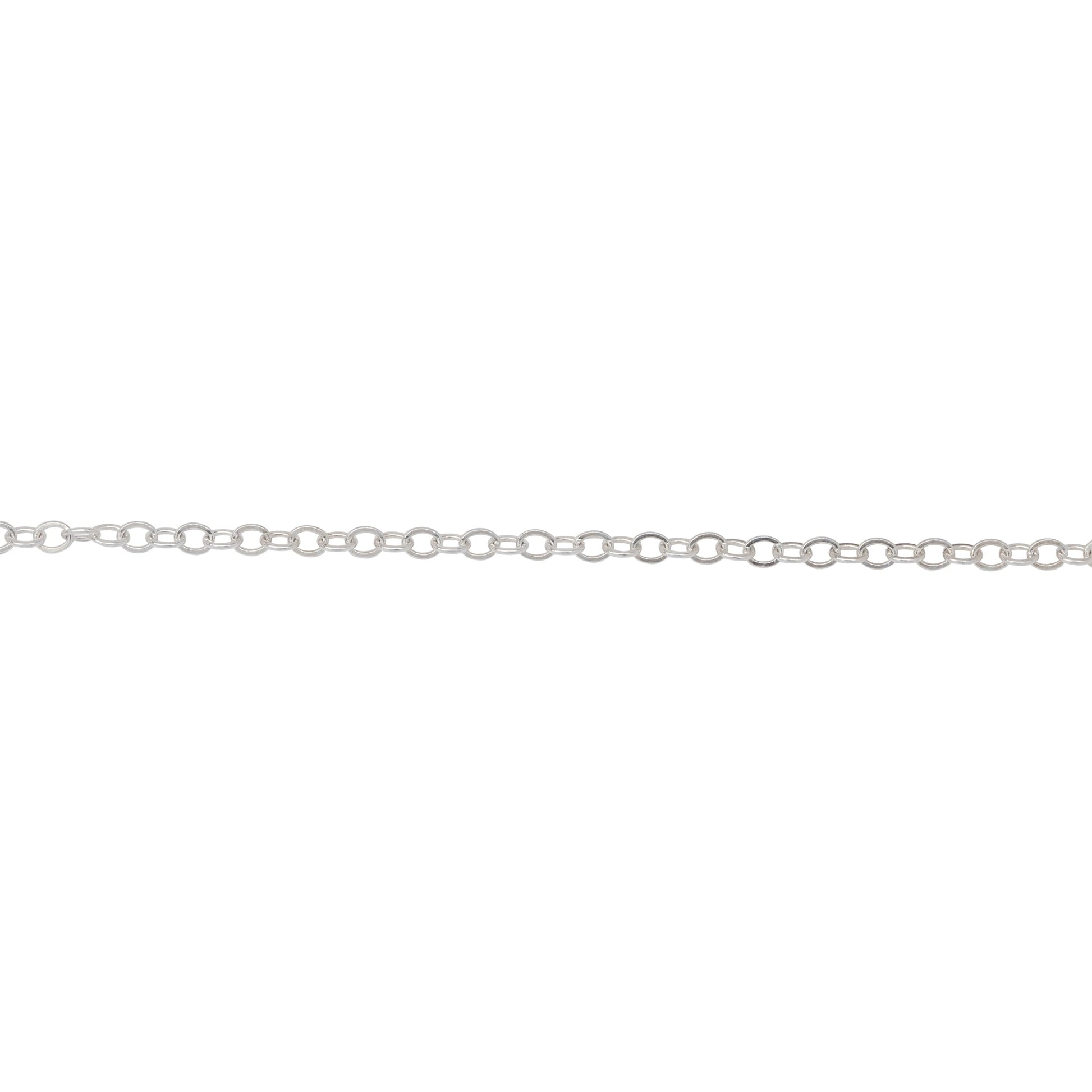 Chain by Foot. Sterling Silver 2.0mm Width by 2.4mm Length, Flat Cable Chain. Price per: 1 Foot.