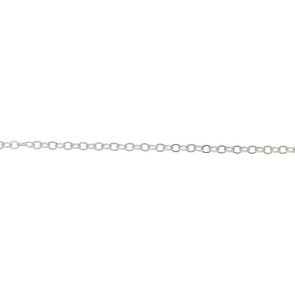 Chain by Foot. Sterling Silver 2.0mm Width by 2.4mm Length, Flat Cable Chain. Price per: 1 Foot.