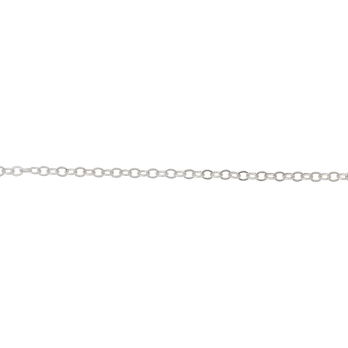 Chain by Foot. Sterling Silver 2.0mm Width by 2.4mm Length, Flat Cable Chain. Price per: 1 Foot.