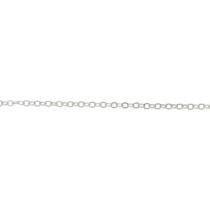 Chain by Foot. Sterling Silver 2.0mm Width by 2.4mm Length, Flat Cable Chain. Price per: 1 Foot.