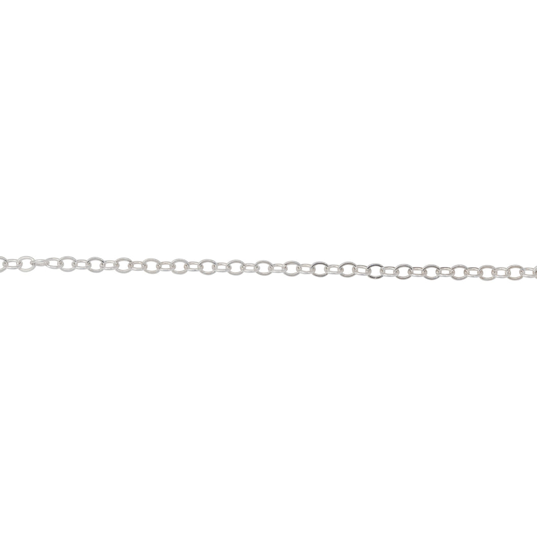 Chain by Foot. Sterling Silver 2.0mm Width by 2.4mm Length, Flat Cable Chain. Price per: 1 Foot.