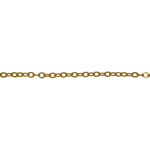 Chain by Foot. 14kt Gold Filled 2.0mm Width by 2.4mm Length, Flat Cable Chain. Price per: 1 Foot.