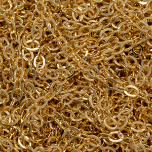 14kt Gold Filled 2.0mm Width by 2.4mm Length, Flat Cable Chain. Price per: 1 Foot.