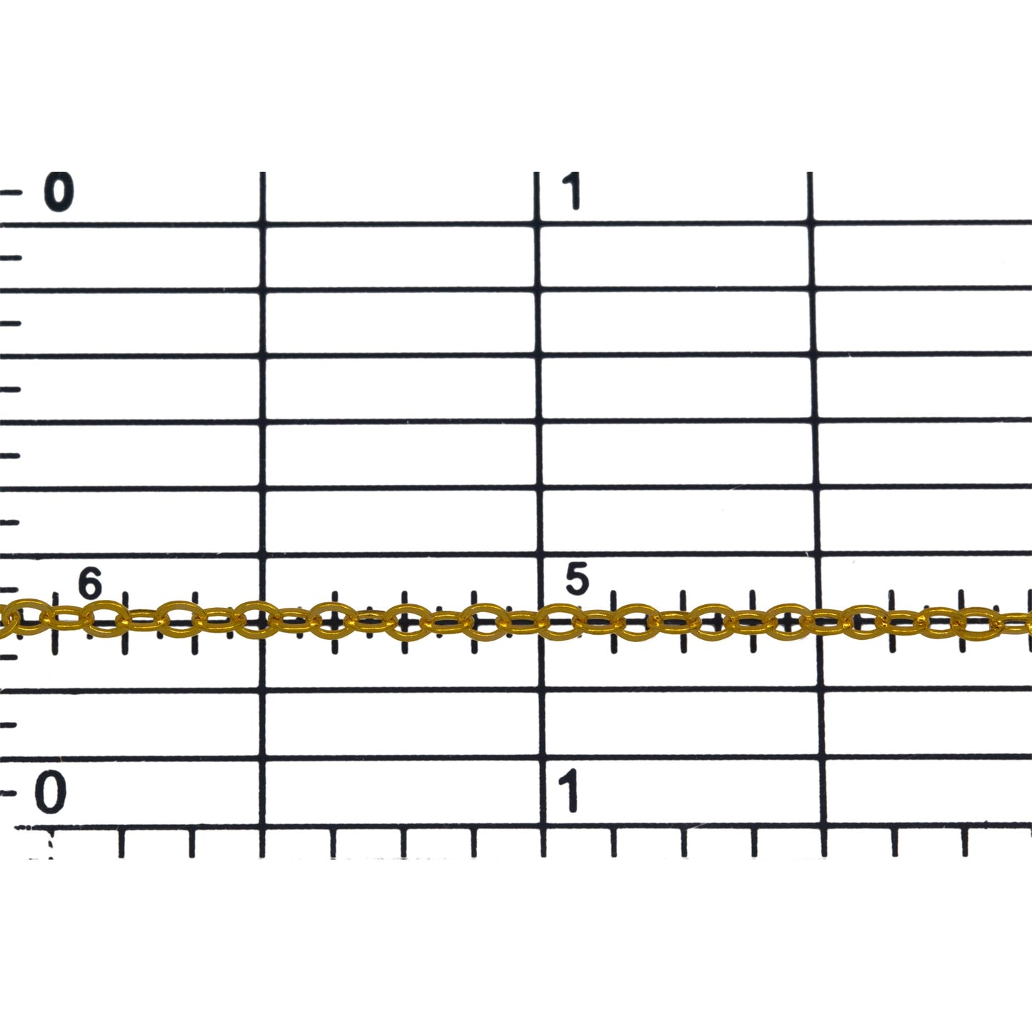 14kt Gold Filled 2.0mm Width by 2.4mm Length, Flat Cable Chain. Price per: 1 Foot.