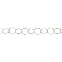 Load image into Gallery viewer, Chain by Foot. Sterling Silver 7.5mm Width / Length, Hammered Circle Chain. Price per: 1 Foot.
