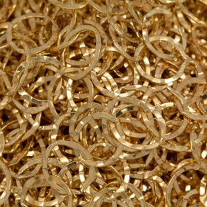 14kt Gold Filled 7.5mm Width / Length, Hammered Circle Chain. Price per: 1 Foot.