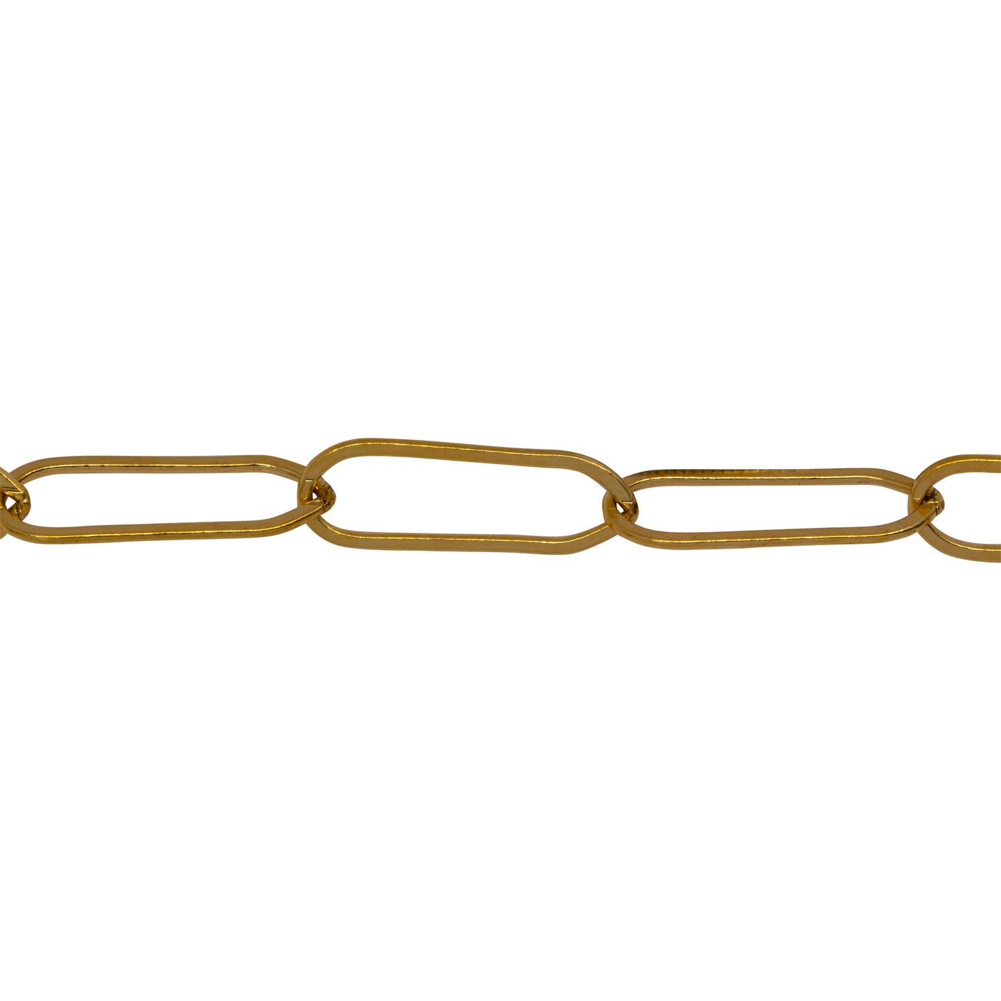 Chain by Foot. 14kt Gold Filled 5.3mm Width by 15.8mm Length, Flat Elongated Cable Chain. Price per: 1 Foot.