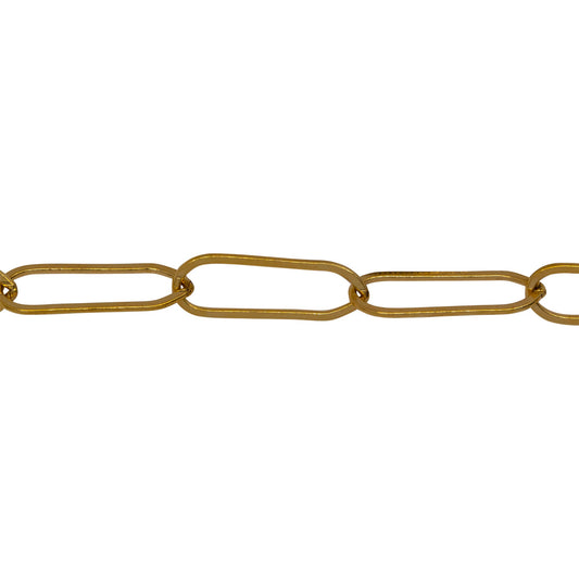 Chain by Foot. 14kt Gold Filled 5.3mm Width by 15.8mm Length, Flat Elongated Cable Chain. Price per: 1 Foot.