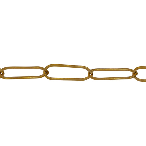 Chain by Foot. 14kt Gold Filled 5.3mm Width by 15.8mm Length, Flat Elongated Cable Chain. Price per: 1 Foot.