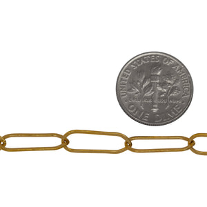 14kt Gold Filled 5.3mm Width by 15.8mm Length, Flat Elongated Cable Chain. Price per: 1 Foot.