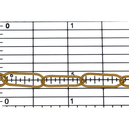 14kt Gold Filled 5.3mm Width by 15.8mm Length, Flat Elongated Cable Chain. Price per: 1 Foot.