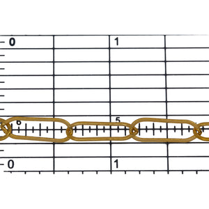 14kt Gold Filled 5.3mm Width by 15.8mm Length, Flat Elongated Cable Chain. Price per: 1 Foot.