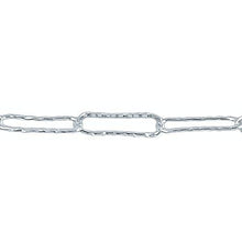 Load image into Gallery viewer, Sterling Silver 5.3mm Width by 15.8mm Length, Hammered Elongated Cable Chain. Price per: 1 Foot.
