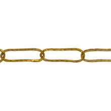 Load image into Gallery viewer, Chain by Foot. 14kt Gold Filled 5.3mm Width by 15.8mm Length, Hammered Elongated Cable Chain. Price per: 1 Foot.
