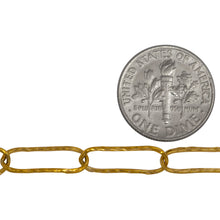 Load image into Gallery viewer, 14kt Gold Filled 5.3mm Width by 15.8mm Length, Hammered Elongated Cable Chain. Price per: 1 Foot.
