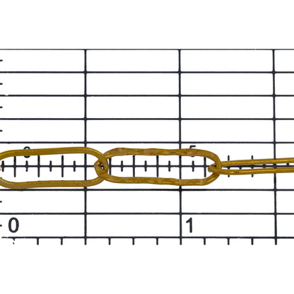 14kt Gold Filled 5.7mm Width by 15.5mm Length, Flat And Hammered Elongated Cable Chain. Price per: 1 Foot.