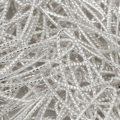 Sterling Silver 5.4mm Width by 18.0mm Length, Corrugated Paper Clip Cable Chain. Price per: 1 Foot.