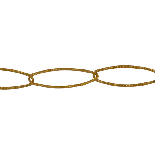 Chain by Foot. 14kt Gold Filled 5.4mm Width by 18.0mm Length, Corrugated Paper Clip Cable Chain. Price per: 1 Foot.